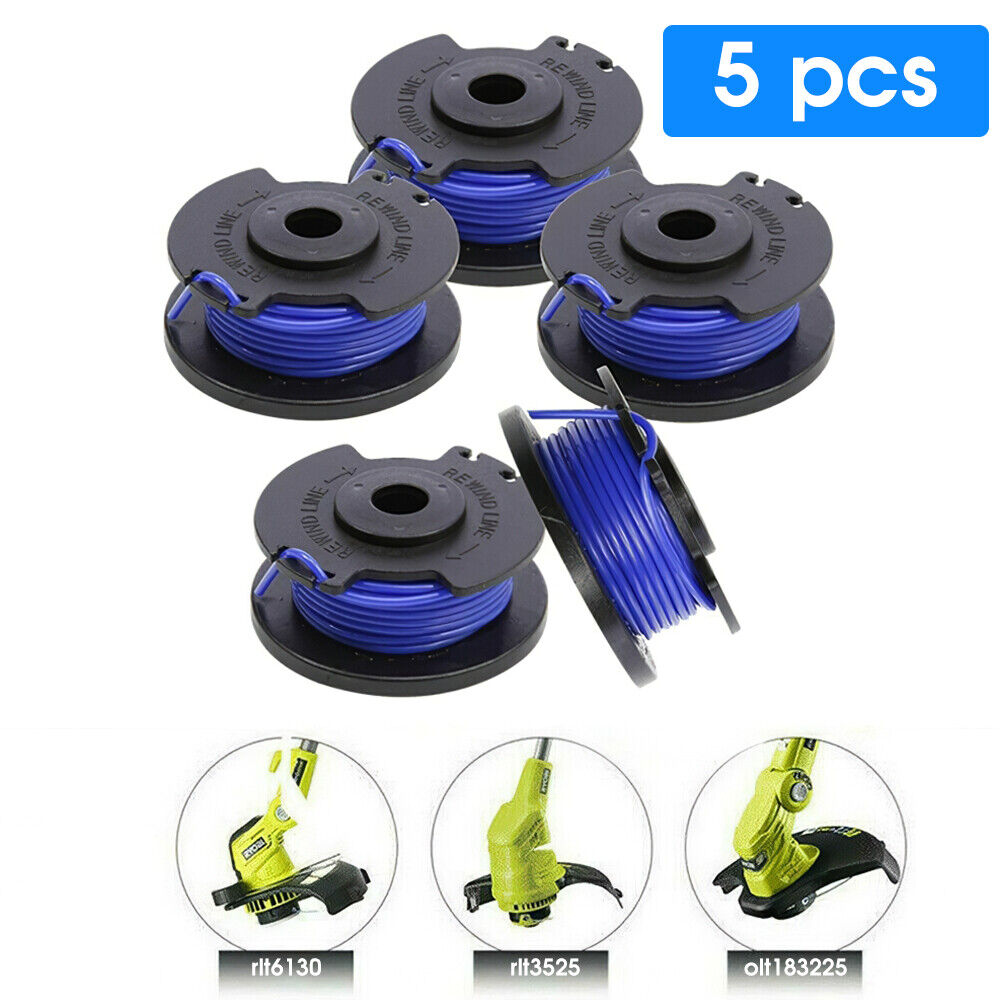 Gardening Tools Ryobi - 5個入りAC14RL3A雑草刈り機用替え糸、リョービOne+ストリングトリマー用リフィルおよびAC14HCAカバーキャップと互換性あり