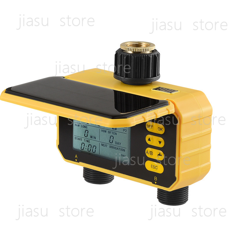 Drip Irrigation Kit - スマートソーラー自動散水キット デュアルパス時限式マイクロ散水器 点滴灌漑装置 簡単ガーデニング 花用散水器