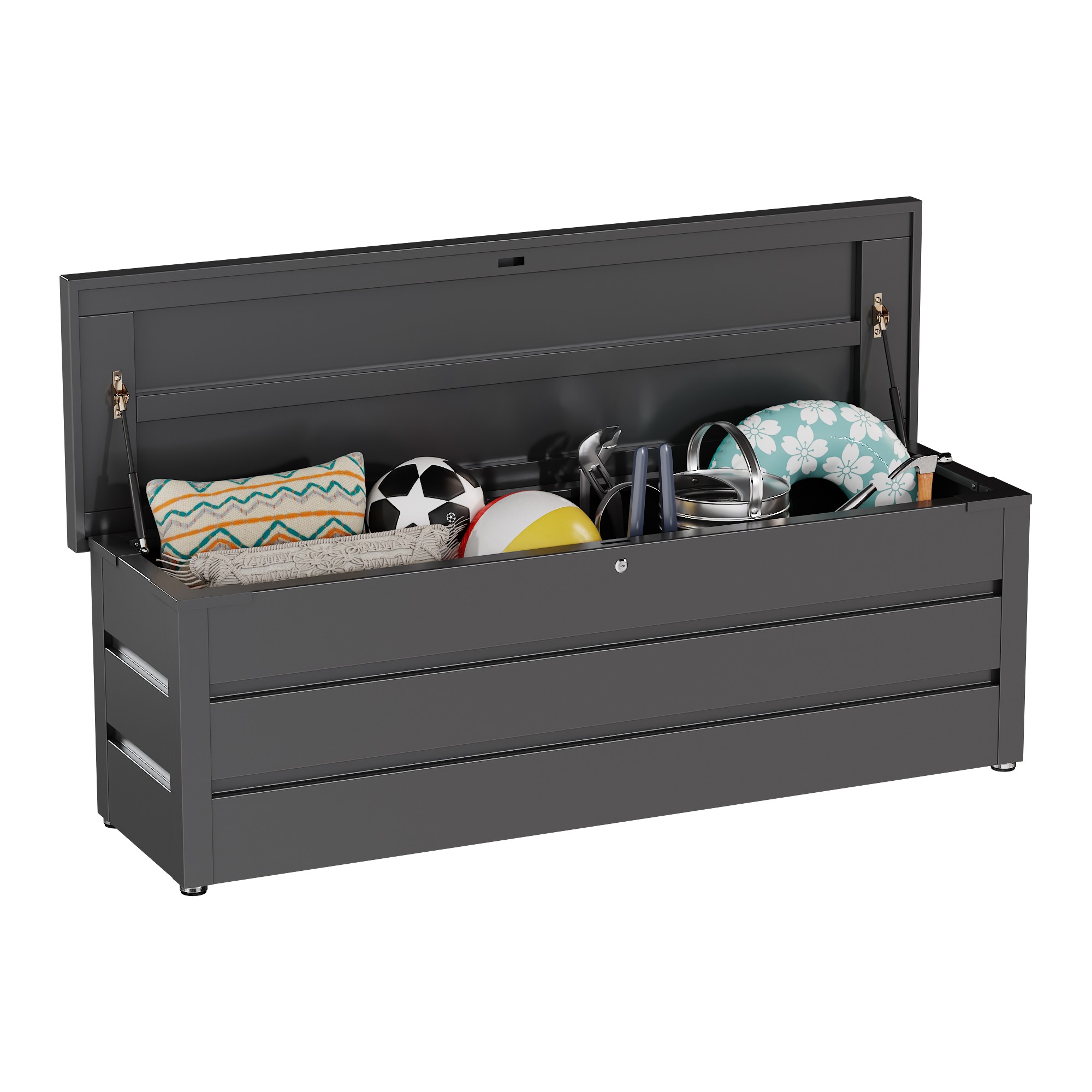 Gardening Tools Storage - 環境に優しく簡単に組み立てられる屋外収納デッキボックス、防水亜鉛メッキガーデン/中庭キャビネット、工具整理用