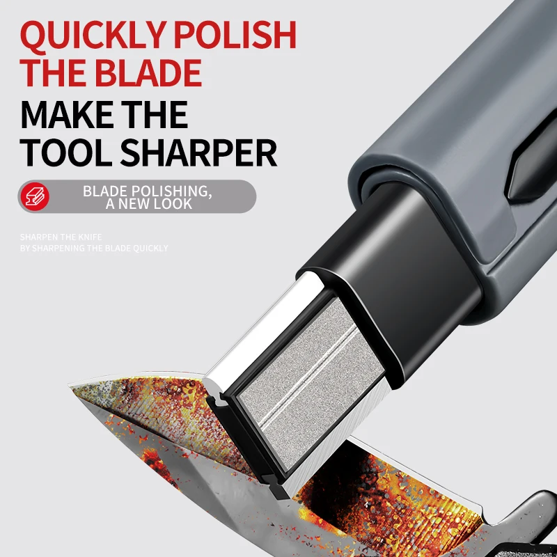 Gardening Tools Knife - 新しい折りたたみ式ナイフシャープナー、セラミック合金鋼研磨石、ガーデンツールシャープナー、多機能ナイフ研磨ツール