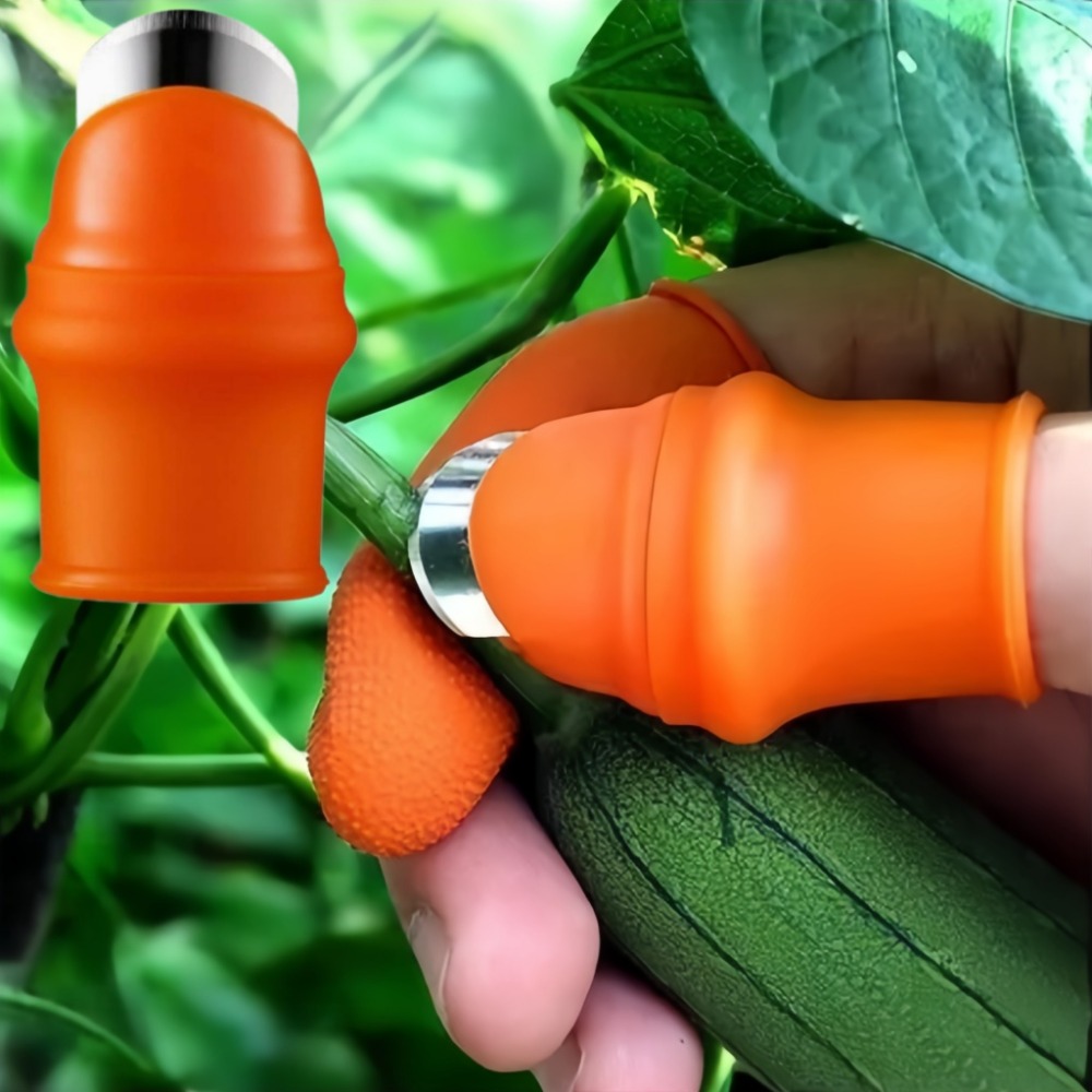Gardening Tools Knife - 野菜摘み取り用ステンレス製親指ナイフ 快適なフィット感 ナイランド指保護用品 ガーデン収穫トリミングツール