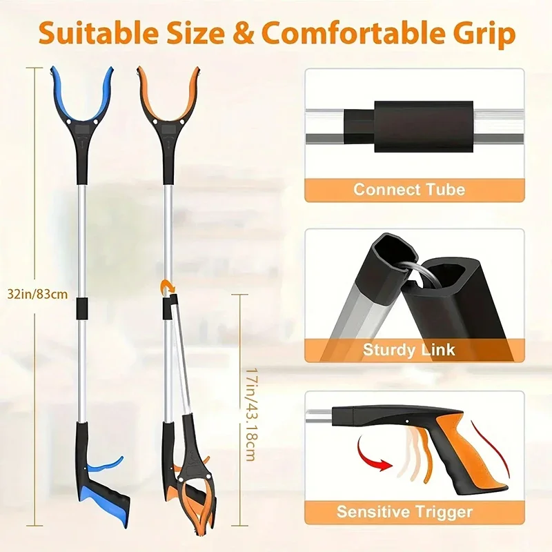 32インチの超長折りたたみ式グラバーリーチャー、ゴミ拾い、移 - Gardening Tools For Elderly のレビューと価格