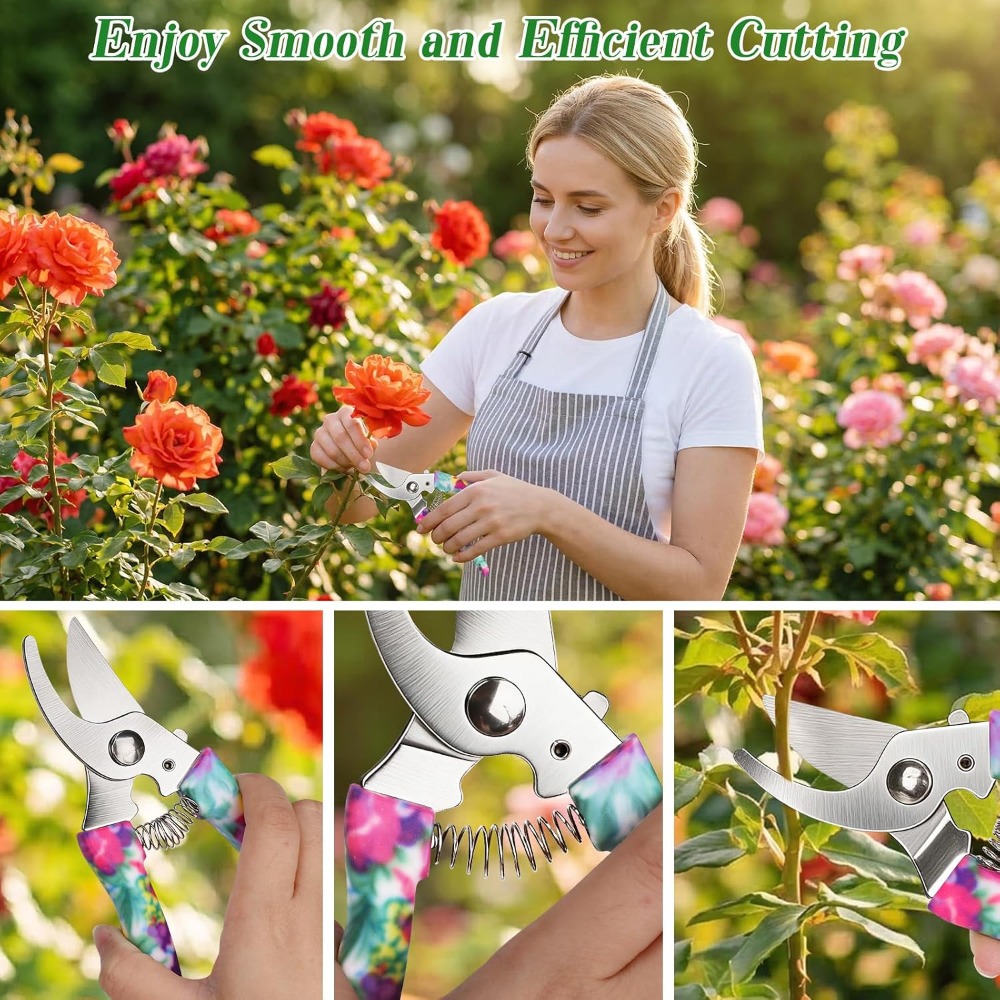 花柄ケース付き10点ガーデニングツールセット：特別な機会の女 - Gardening Tools Knife のレビューと価格