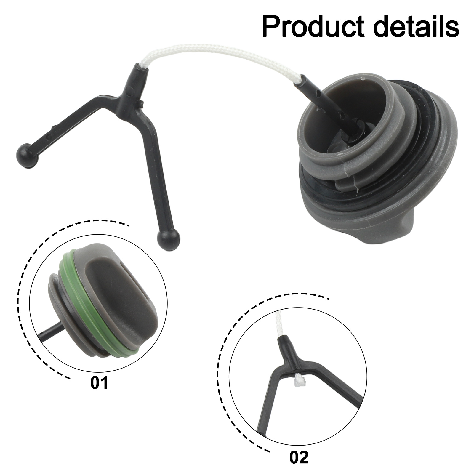 高品質ポータブルオイル燃料キャップ ブラックカバー交換セット - Gardening Tools Quality のレビューと価格
