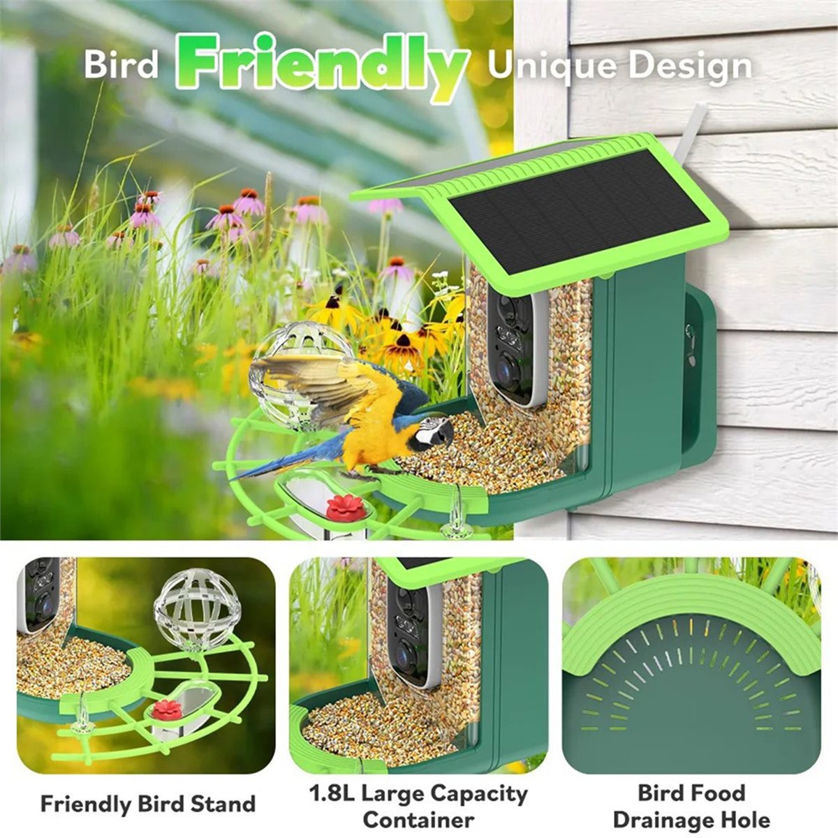 ABPPスマートバードフィーダーカメラ（AI種識別機能搭載、 - Gardening Tools Video のレビューと価格