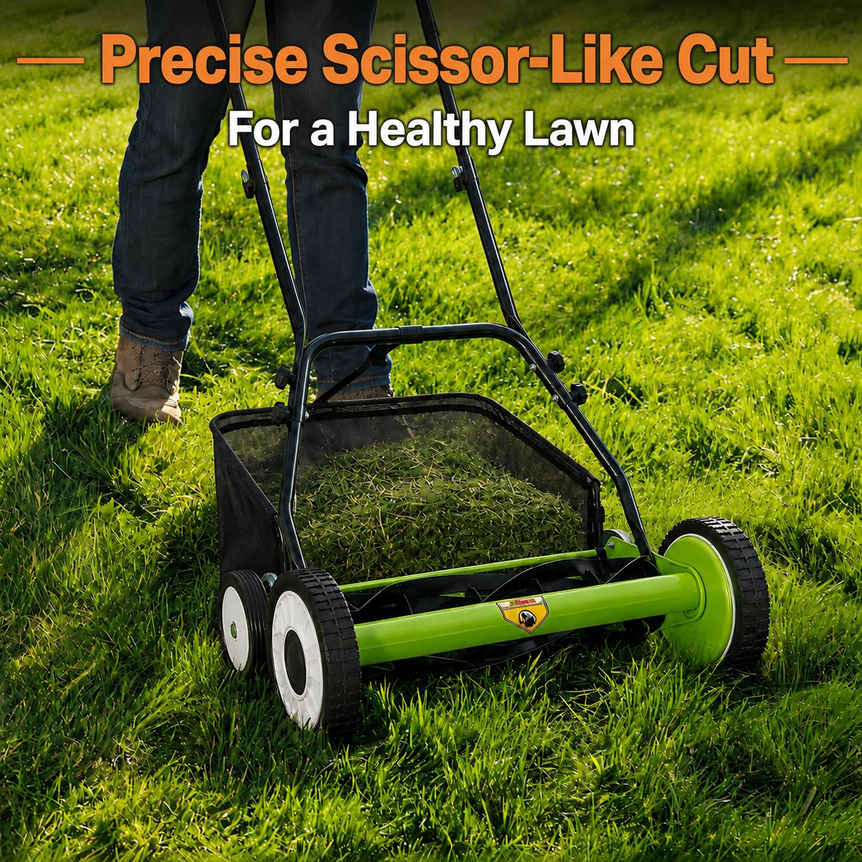 18インチ手押し式芝刈り機、4輪手動芝刈り機、5枚刃カーボン - Gardening Tools Lawn Mower のレビューと価格