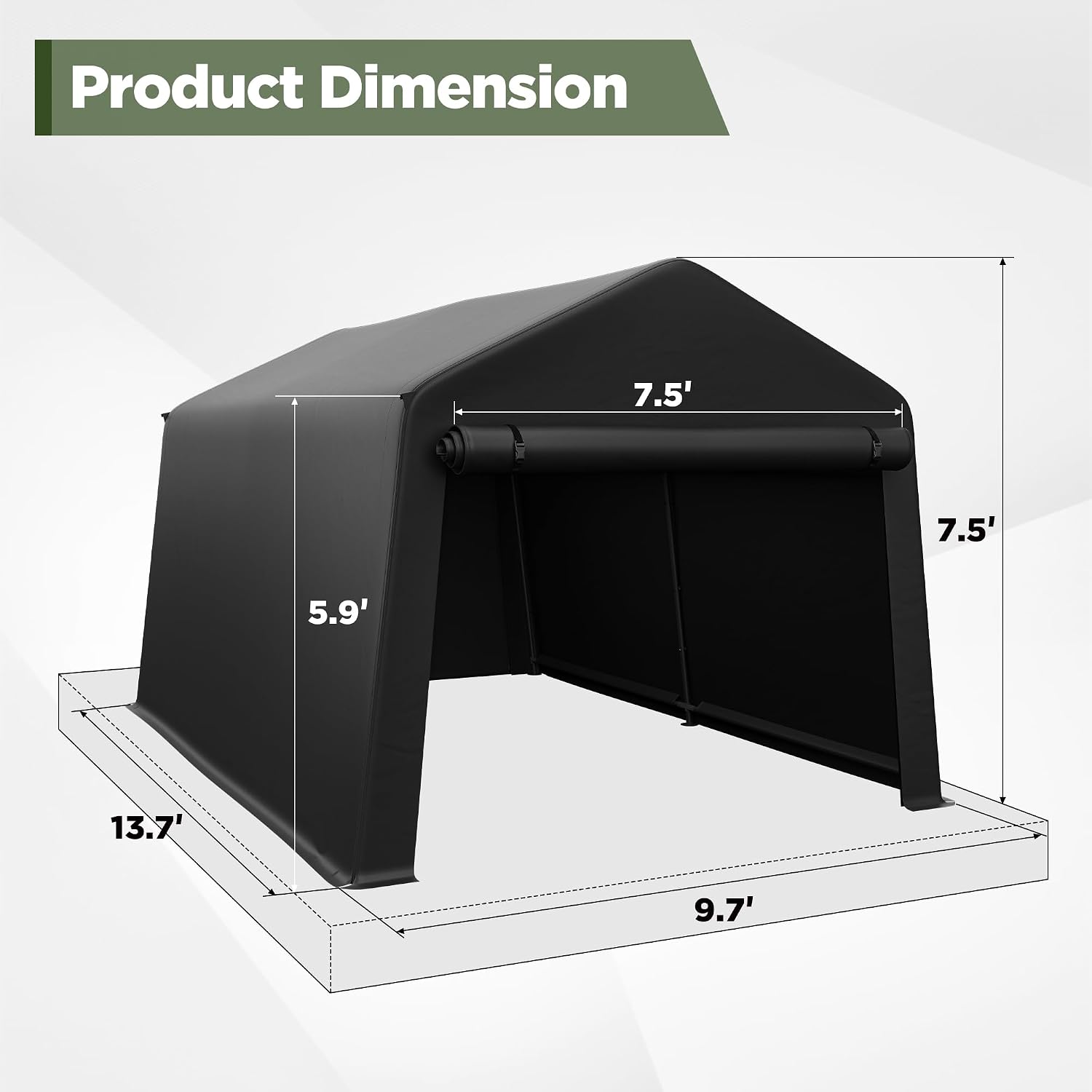 ポータブル屋外収納庫 8x14フィート 防水ガーデンツールシ - Gardening Tools Storage のレビューと価格